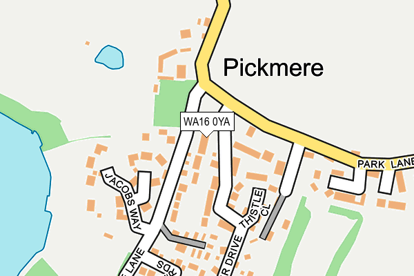 WA16 0YA map - OS OpenMap – Local (Ordnance Survey) WA16 0YA map - OS OpenMap – Local (Ordnance Survey)