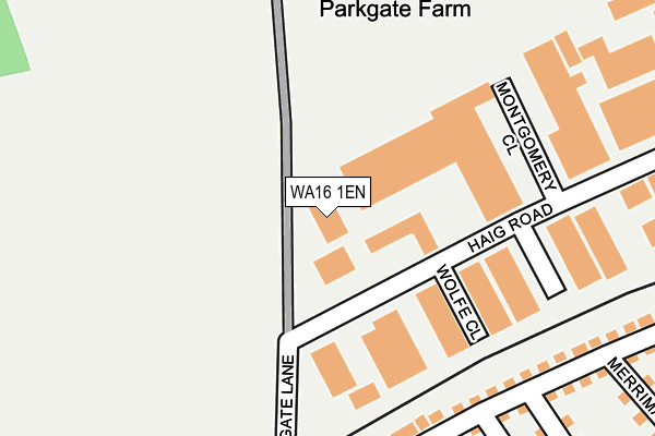 WA16 1EN map - OS OpenMap – Local (Ordnance Survey)
