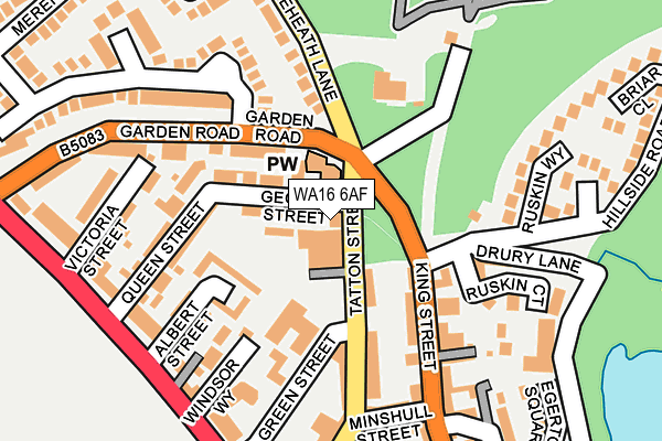 WA16 6AF map - OS OpenMap – Local (Ordnance Survey) WA16 6AF map - OS OpenMap – Local (Ordnance Survey)