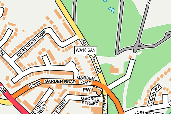 WA16 6AN map - OS OpenMap – Local (Ordnance Survey) WA16 6AN map - OS OpenMap – Local (Ordnance Survey)