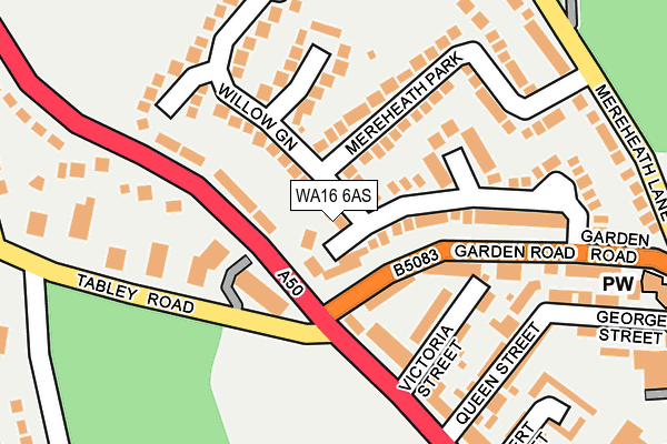 WA16 6AS map - OS OpenMap – Local (Ordnance Survey) WA16 6AS map - OS OpenMap – Local (Ordnance Survey)