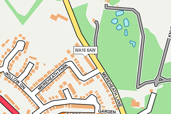 WA16 6AW map - OS OpenMap – Local (Ordnance Survey) WA16 6AW map - OS OpenMap – Local (Ordnance Survey)
