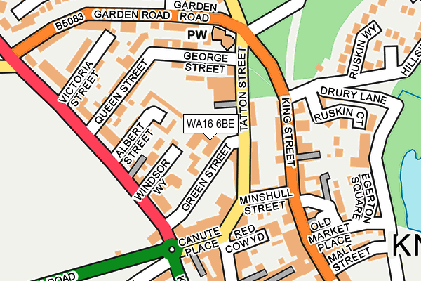 WA16 6BE map - OS OpenMap – Local (Ordnance Survey) WA16 6BE map - OS OpenMap – Local (Ordnance Survey)