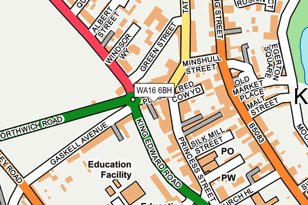 WA16 6BH map - OS OpenMap – Local (Ordnance Survey)