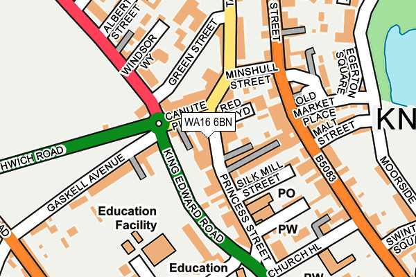 WA16 6BN map - OS OpenMap – Local (Ordnance Survey) WA16 6BN map - OS OpenMap – Local (Ordnance Survey)