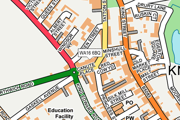 WA16 6BQ map - OS OpenMap – Local (Ordnance Survey) WA16 6BQ map - OS OpenMap – Local (Ordnance Survey)