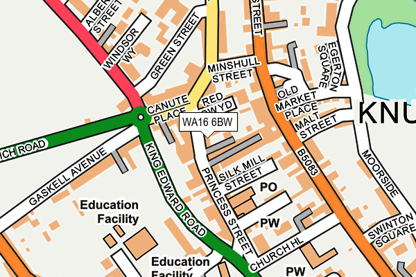 WA16 6BW map - OS OpenMap – Local (Ordnance Survey) WA16 6BW map - OS OpenMap – Local (Ordnance Survey)