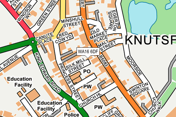 WA16 6DF map - OS OpenMap – Local (Ordnance Survey) WA16 6DF map - OS OpenMap – Local (Ordnance Survey)