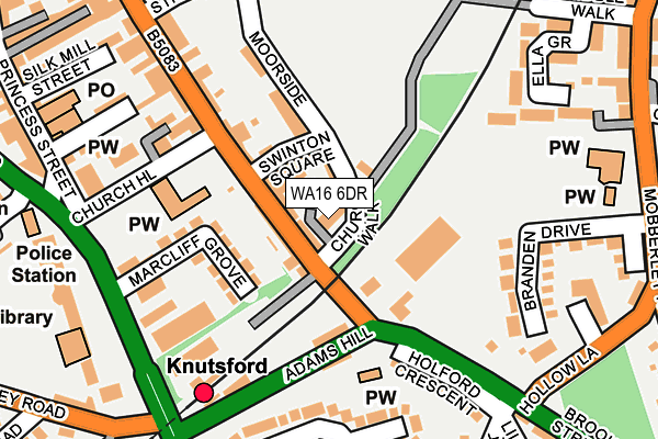 WA16 6DR map - OS OpenMap – Local (Ordnance Survey) WA16 6DR map - OS OpenMap – Local (Ordnance Survey)