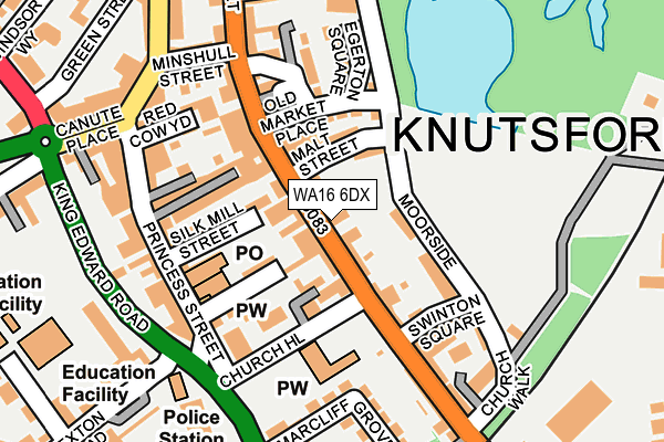 WA16 6DX map - OS OpenMap – Local (Ordnance Survey) WA16 6DX map - OS OpenMap – Local (Ordnance Survey)