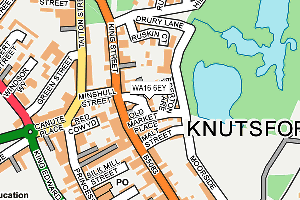 WA16 6EY map - OS OpenMap – Local (Ordnance Survey) WA16 6EY map - OS OpenMap – Local (Ordnance Survey)