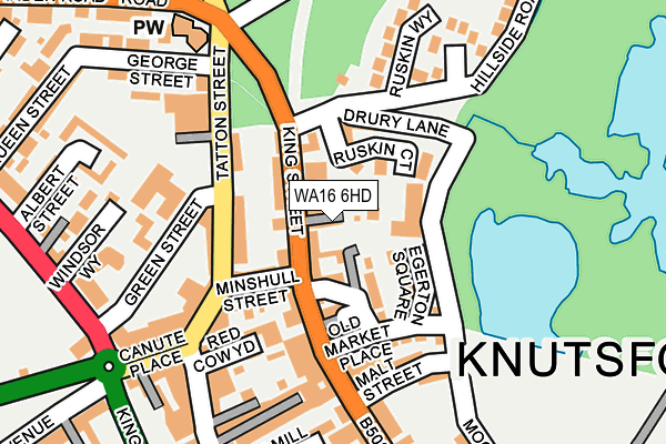 WA16 6HD map - OS OpenMap – Local (Ordnance Survey)