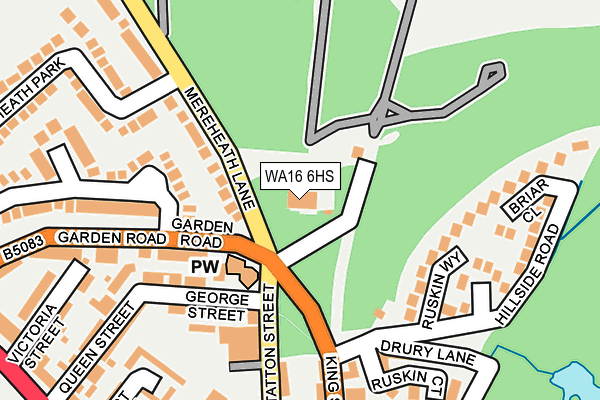 WA16 6HS map - OS OpenMap – Local (Ordnance Survey) WA16 6HS map - OS OpenMap – Local (Ordnance Survey)