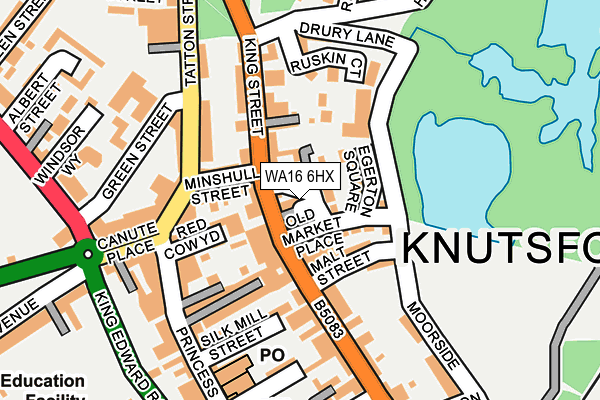 WA16 6HX map - OS OpenMap – Local (Ordnance Survey) WA16 6HX map - OS OpenMap – Local (Ordnance Survey)