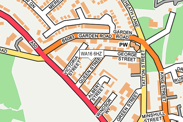 WA16 6HZ map - OS OpenMap – Local (Ordnance Survey) WA16 6HZ map - OS OpenMap – Local (Ordnance Survey)