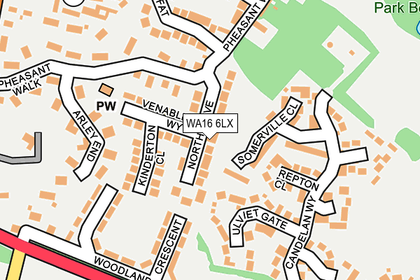 WA16 6LX map - OS OpenMap – Local (Ordnance Survey) WA16 6LX map - OS OpenMap – Local (Ordnance Survey)