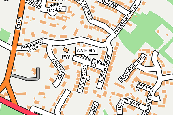 WA16 6LY map - OS OpenMap – Local (Ordnance Survey) WA16 6LY map - OS OpenMap – Local (Ordnance Survey)