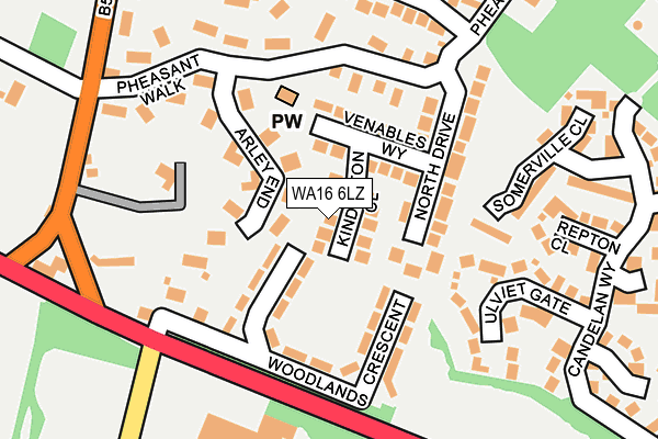 WA16 6LZ map - OS OpenMap – Local (Ordnance Survey) WA16 6LZ map - OS OpenMap – Local (Ordnance Survey)