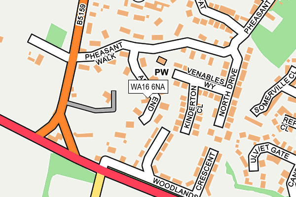 WA16 6NA map - OS OpenMap – Local (Ordnance Survey) WA16 6NA map - OS OpenMap – Local (Ordnance Survey)