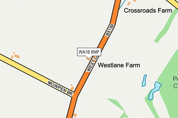 WA16 6NP map - OS OpenMap – Local (Ordnance Survey) WA16 6NP map - OS OpenMap – Local (Ordnance Survey)