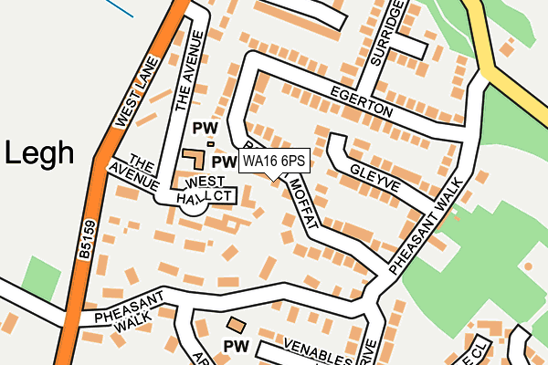 WA16 6PS map - OS OpenMap – Local (Ordnance Survey) WA16 6PS map - OS OpenMap – Local (Ordnance Survey)