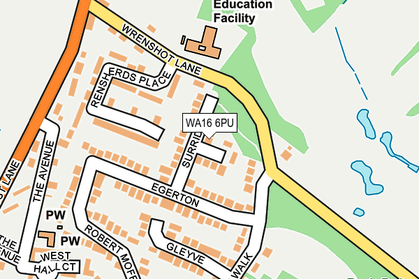 WA16 6PU map - OS OpenMap – Local (Ordnance Survey) WA16 6PU map - OS OpenMap – Local (Ordnance Survey)