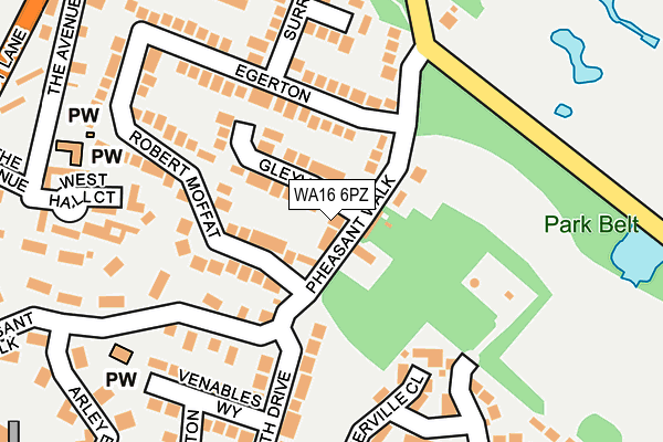 WA16 6PZ map - OS OpenMap – Local (Ordnance Survey) WA16 6PZ map - OS OpenMap – Local (Ordnance Survey)