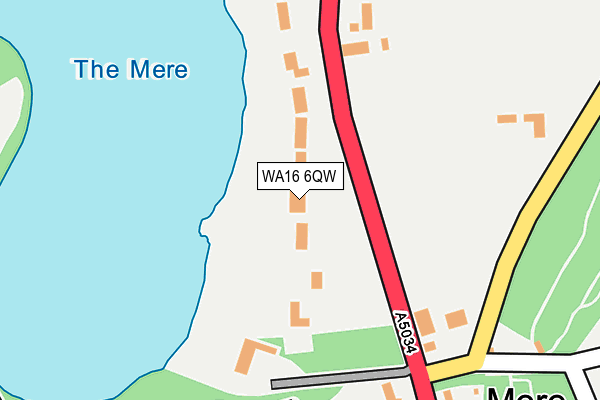 WA16 6QW map - OS OpenMap – Local (Ordnance Survey) WA16 6QW map - OS OpenMap – Local (Ordnance Survey)