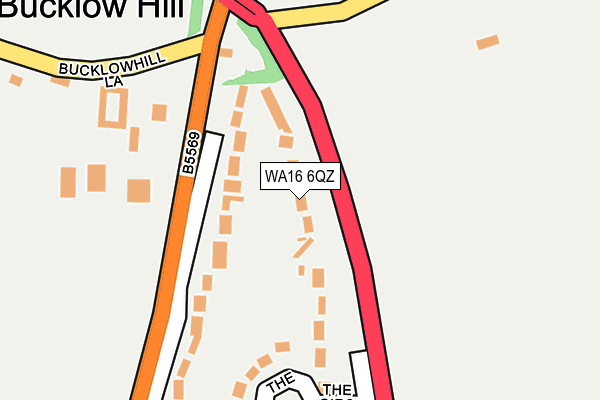 WA16 6QZ map - OS OpenMap – Local (Ordnance Survey)