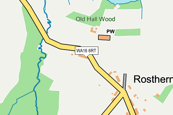 WA16 6RT map - OS OpenMap – Local (Ordnance Survey) WA16 6RT map - OS OpenMap – Local (Ordnance Survey)
