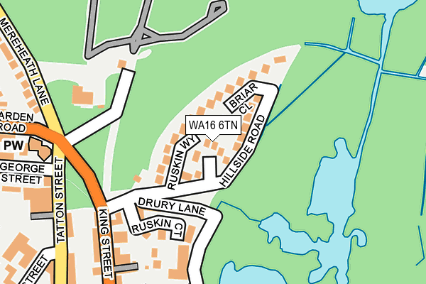 WA16 6TN map - OS OpenMap – Local (Ordnance Survey) WA16 6TN map - OS OpenMap – Local (Ordnance Survey)