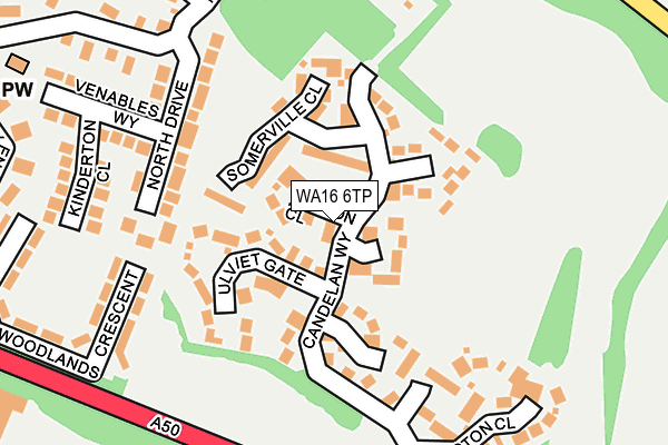 WA16 6TP map - OS OpenMap – Local (Ordnance Survey)