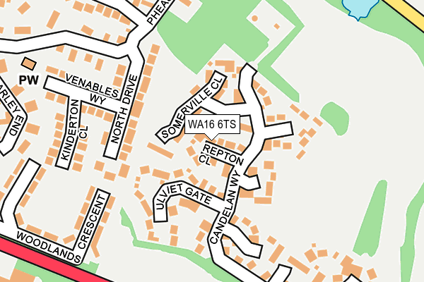 WA16 6TS map - OS OpenMap – Local (Ordnance Survey) WA16 6TS map - OS OpenMap – Local (Ordnance Survey)