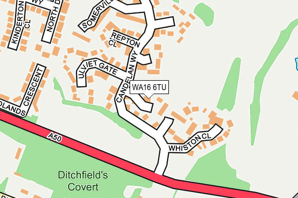 WA16 6TU map - OS OpenMap – Local (Ordnance Survey) WA16 6TU map - OS OpenMap – Local (Ordnance Survey)