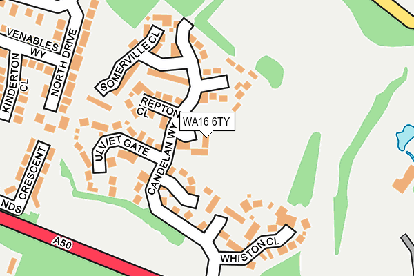 WA16 6TY map - OS OpenMap – Local (Ordnance Survey)