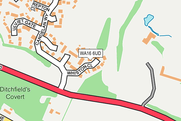 WA16 6UD map - OS OpenMap – Local (Ordnance Survey) WA16 6UD map - OS OpenMap – Local (Ordnance Survey)