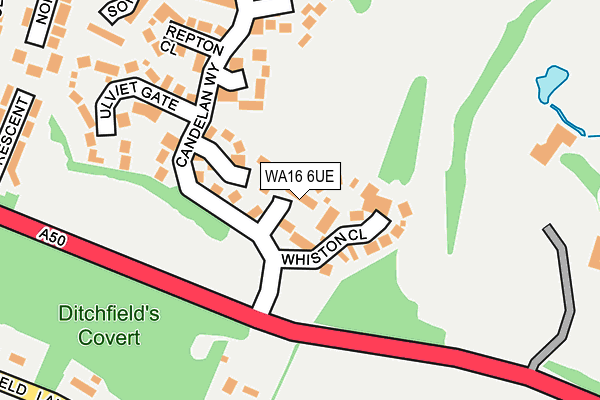WA16 6UE map - OS OpenMap – Local (Ordnance Survey)