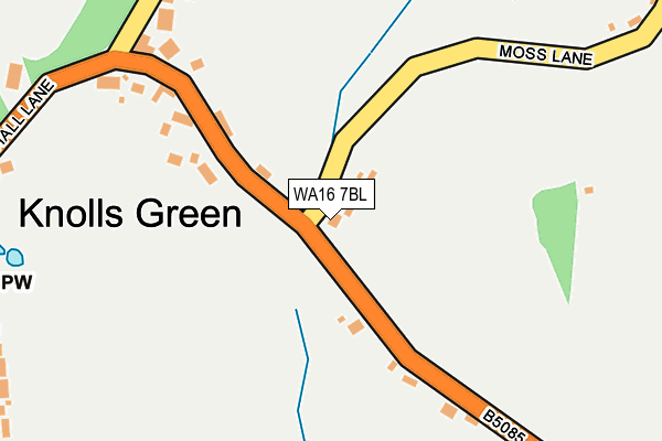 WA16 7BL map - OS OpenMap – Local (Ordnance Survey) WA16 7BL map - OS OpenMap – Local (Ordnance Survey)