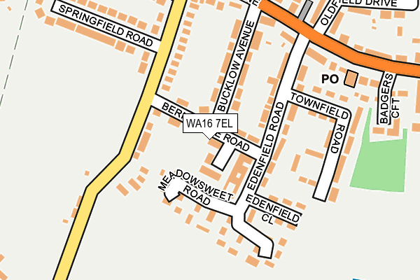 WA16 7EL map - OS OpenMap – Local (Ordnance Survey) WA16 7EL map - OS OpenMap – Local (Ordnance Survey)