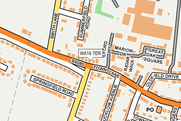 WA16 7ER map - OS OpenMap – Local (Ordnance Survey) WA16 7ER map - OS OpenMap – Local (Ordnance Survey)