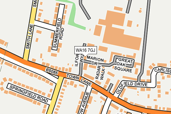 WA16 7GJ map - OS OpenMap – Local (Ordnance Survey) WA16 7GJ map - OS OpenMap – Local (Ordnance Survey)