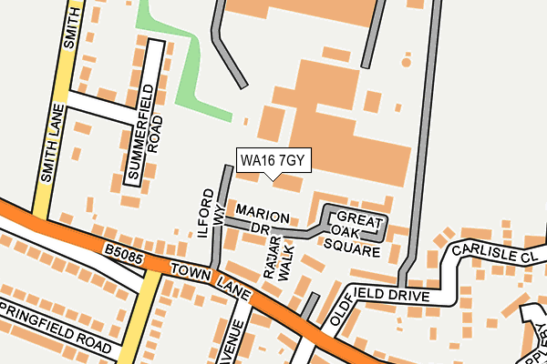 WA16 7GY map - OS OpenMap – Local (Ordnance Survey) WA16 7GY map - OS OpenMap – Local (Ordnance Survey)