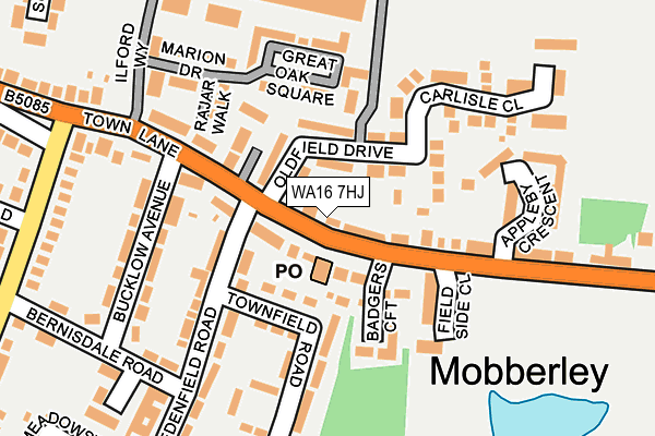 WA16 7HJ map - OS OpenMap – Local (Ordnance Survey) WA16 7HJ map - OS OpenMap – Local (Ordnance Survey)