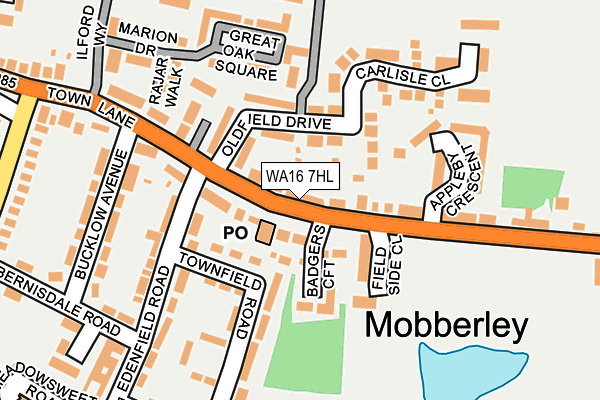WA16 7HL map - OS OpenMap – Local (Ordnance Survey) WA16 7HL map - OS OpenMap – Local (Ordnance Survey)