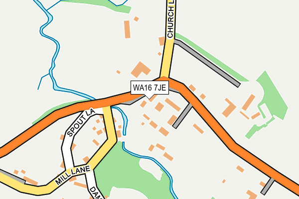 WA16 7JE map - OS OpenMap – Local (Ordnance Survey) WA16 7JE map - OS OpenMap – Local (Ordnance Survey)