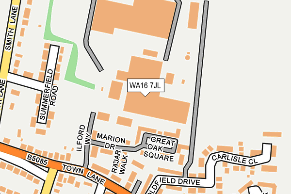 WA16 7JL map - OS OpenMap – Local (Ordnance Survey) WA16 7JL map - OS OpenMap – Local (Ordnance Survey)