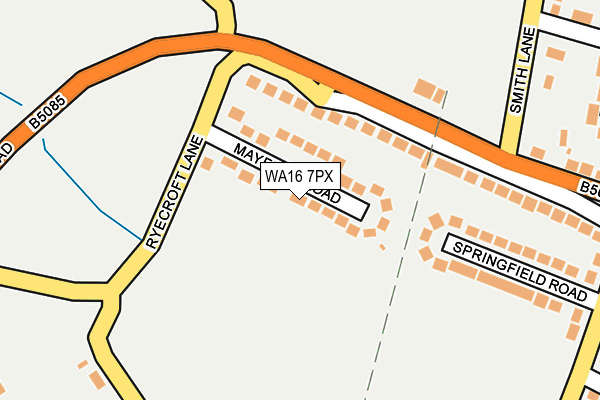 WA16 7PX map - OS OpenMap – Local (Ordnance Survey) WA16 7PX map - OS OpenMap – Local (Ordnance Survey)