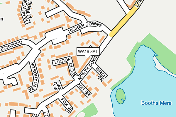 WA16 8AT map - OS OpenMap – Local (Ordnance Survey) WA16 8AT map - OS OpenMap – Local (Ordnance Survey)