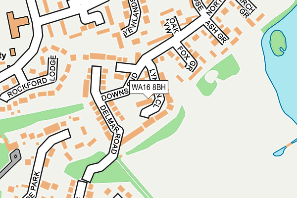 WA16 8BH map - OS OpenMap – Local (Ordnance Survey) WA16 8BH map - OS OpenMap – Local (Ordnance Survey)