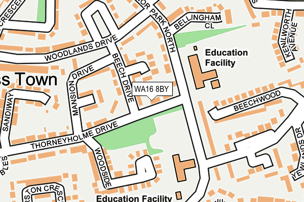 WA16 8BY map - OS OpenMap – Local (Ordnance Survey) WA16 8BY map - OS OpenMap – Local (Ordnance Survey)